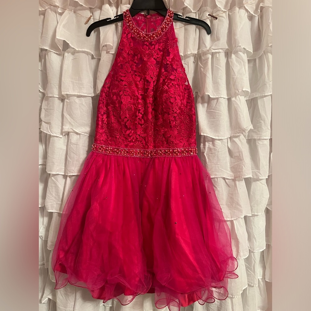 Hot Pink A-line Homecoming dress